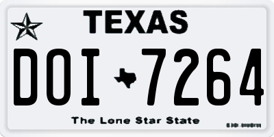 TX license plate DOI7264