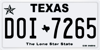 TX license plate DOI7265