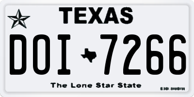 TX license plate DOI7266