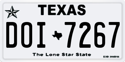 TX license plate DOI7267