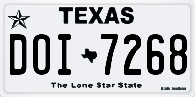 TX license plate DOI7268