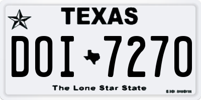 TX license plate DOI7270