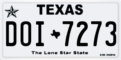 TX license plate DOI7273