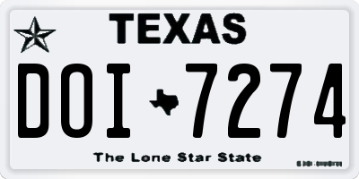 TX license plate DOI7274