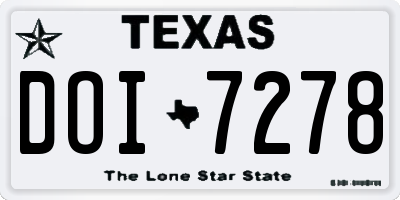 TX license plate DOI7278