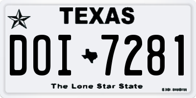 TX license plate DOI7281