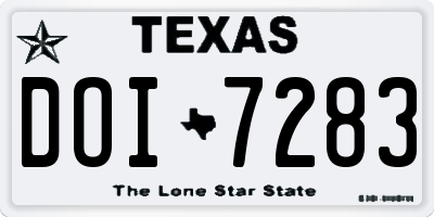 TX license plate DOI7283