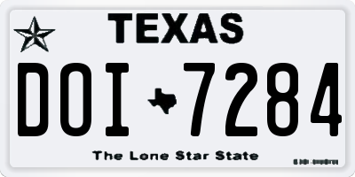TX license plate DOI7284