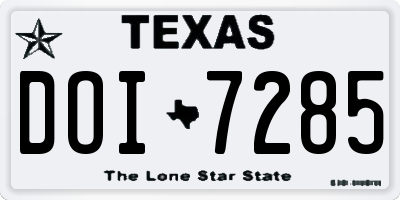 TX license plate DOI7285