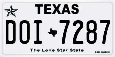TX license plate DOI7287