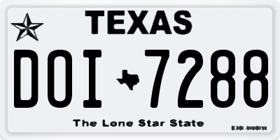 TX license plate DOI7288