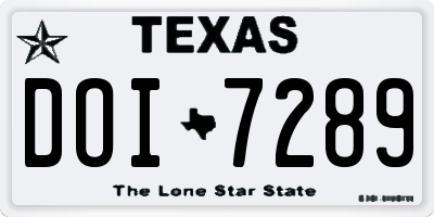 TX license plate DOI7289