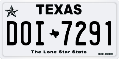 TX license plate DOI7291