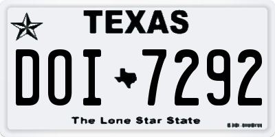 TX license plate DOI7292