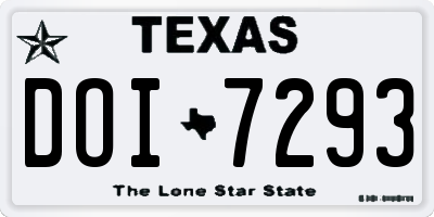 TX license plate DOI7293
