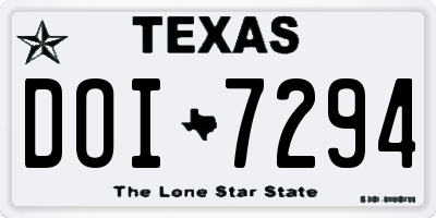 TX license plate DOI7294