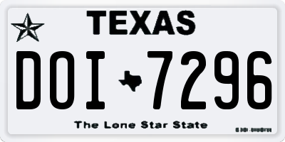 TX license plate DOI7296