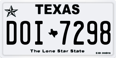 TX license plate DOI7298