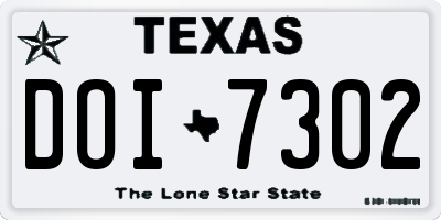 TX license plate DOI7302