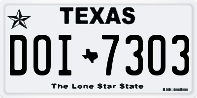 TX license plate DOI7303
