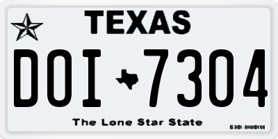 TX license plate DOI7304