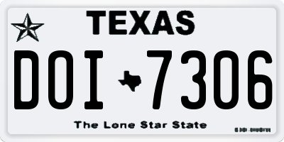 TX license plate DOI7306