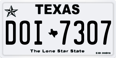 TX license plate DOI7307
