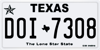 TX license plate DOI7308