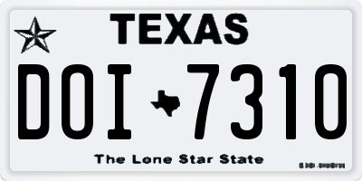 TX license plate DOI7310