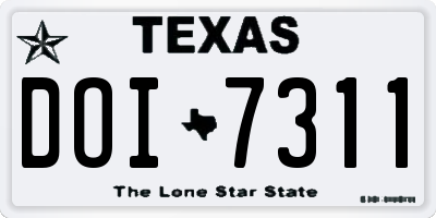 TX license plate DOI7311