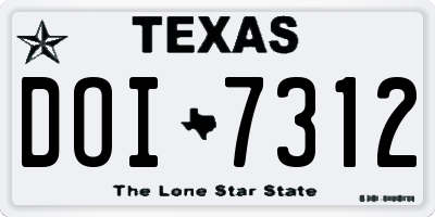 TX license plate DOI7312
