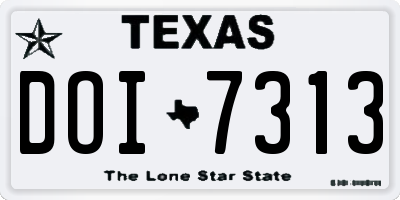 TX license plate DOI7313