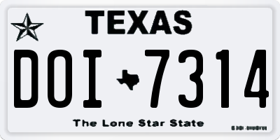 TX license plate DOI7314