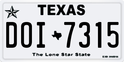 TX license plate DOI7315