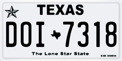 TX license plate DOI7318