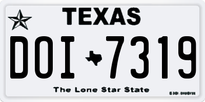 TX license plate DOI7319
