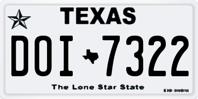 TX license plate DOI7322