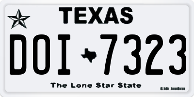 TX license plate DOI7323