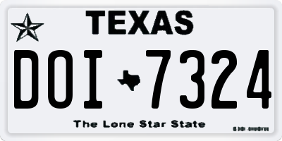 TX license plate DOI7324
