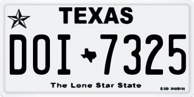 TX license plate DOI7325