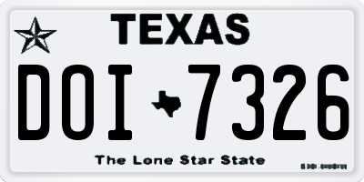 TX license plate DOI7326