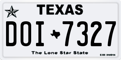 TX license plate DOI7327