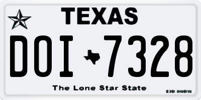TX license plate DOI7328