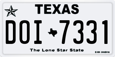 TX license plate DOI7331