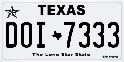 TX license plate DOI7333