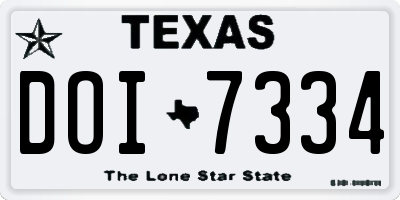 TX license plate DOI7334