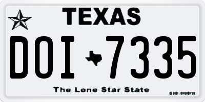 TX license plate DOI7335