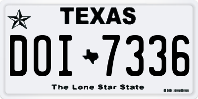 TX license plate DOI7336