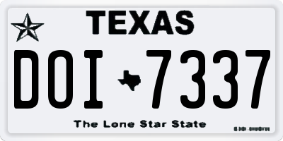 TX license plate DOI7337