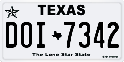 TX license plate DOI7342